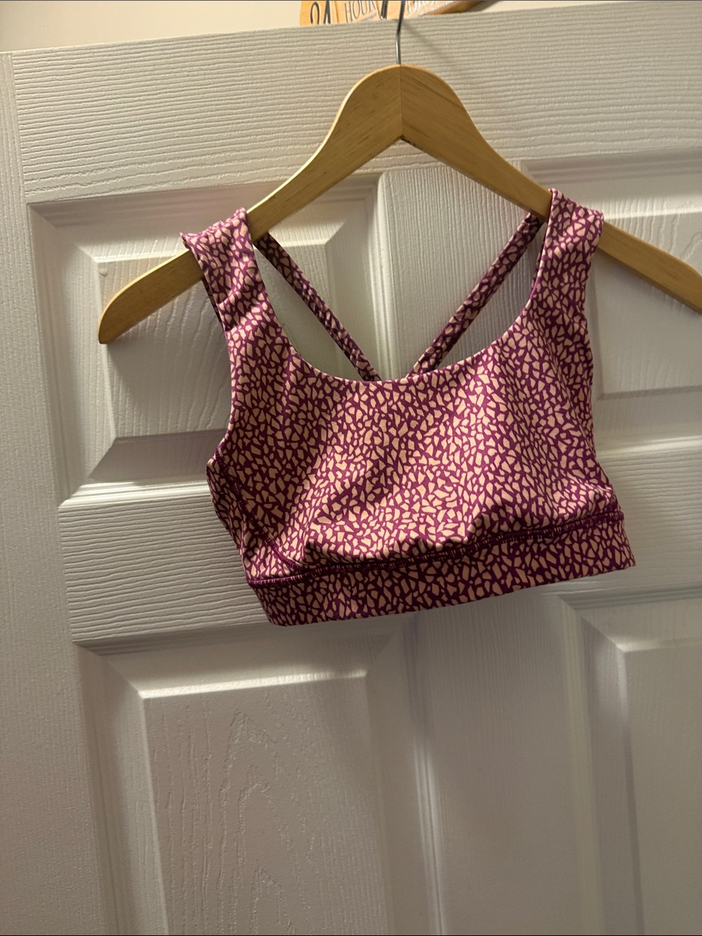 lululemon athletica Pink Purple Printed Double-Strap Sports Bra